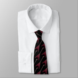 Black And Red Electric Guitar Pattern Neck Tie