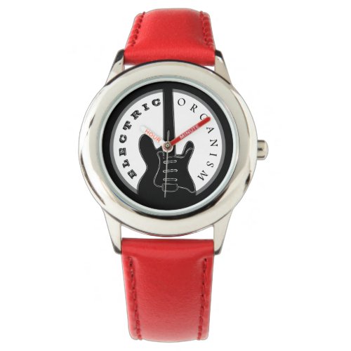 Black and Red Electric Rock Guitar Modern Cool Watch