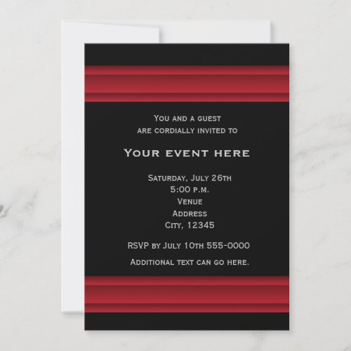 Black and Red Elegant Party Event Invitation