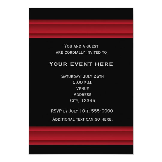 Black and Red Elegant Party Event Invitation | Zazzle.com