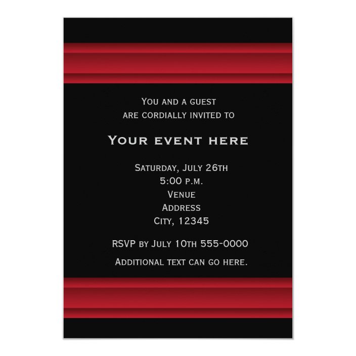 Black and Red Elegant Party Event Invitation Black and Red Elegant Party Event Invitation