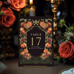 Black and Red Fantasy Enchanted Garden Wedding Table Number<br><div class="desc">Celebrate with this Fantasy Enchanted Garden Wedding design. This design is perfect for couples seeking a modern and whimsical esthetic. The design on the back of the invite is NOT real gold foil. Items are printed exactly as they appear on your screen when you add to the cart, so personalize...</div>