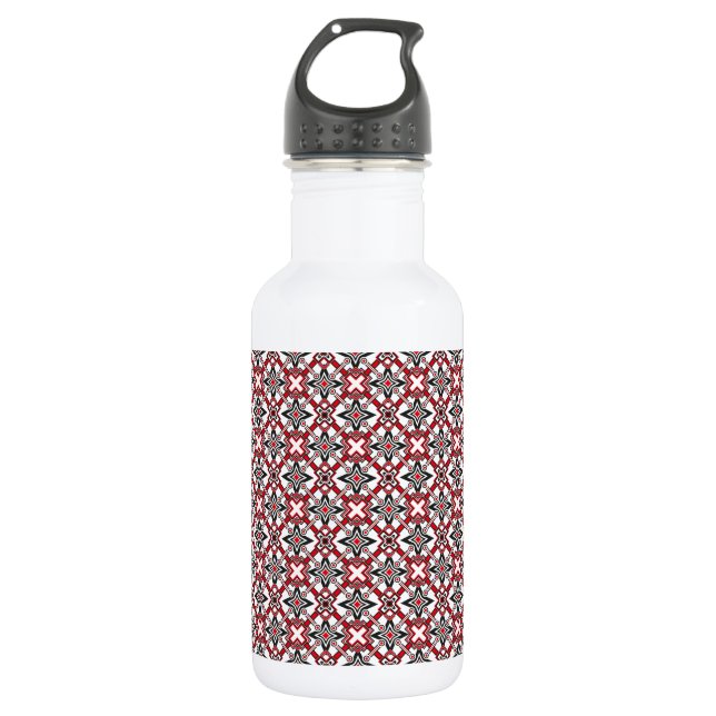 Black and Red Festival Water Bottle (Front)