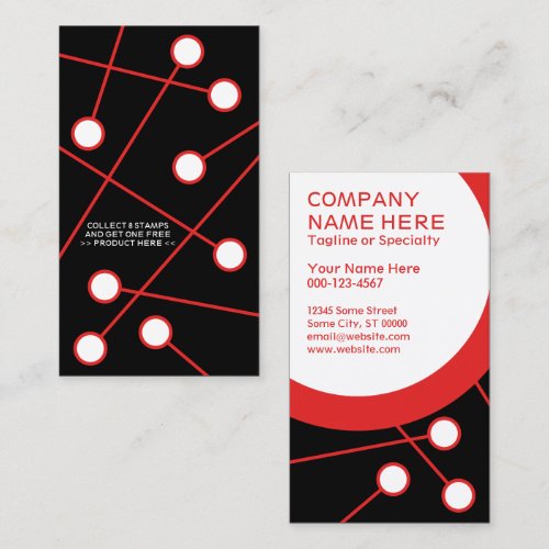 black and red frequent buyer card business cards