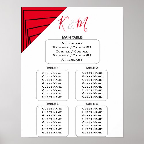 Black and Red Geometric Non_Binary Small Wedding Poster