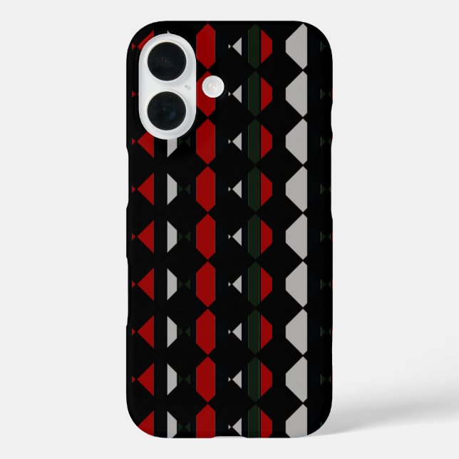 Black and Red geometric pattern Case-Mate iPhone Case (Back)