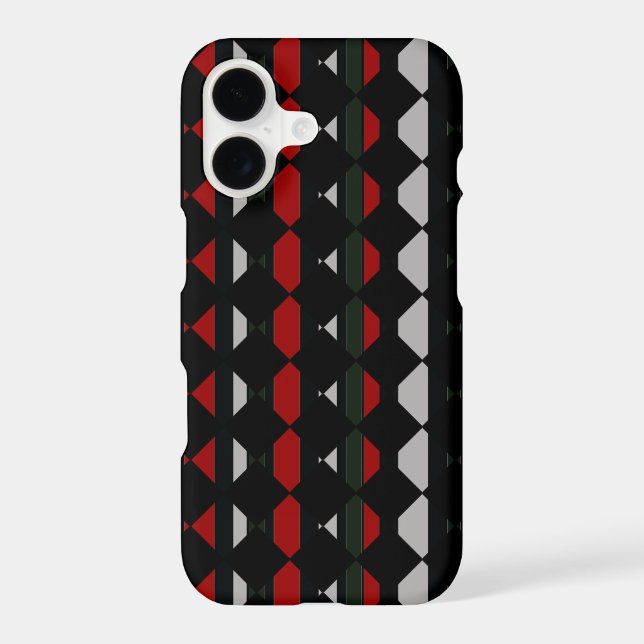 Black and Red geometric pattern Case-Mate iPhone Case (Back)