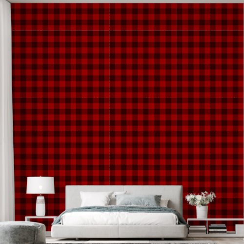 Black And Red Gingham Pattern Wallpaper