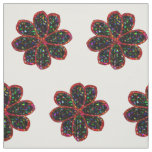 Black and Red Glitter Flower Craft Fabric