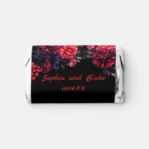 Black and Red Gothic Floral Chocolate Wedding Hershey's Miniatures