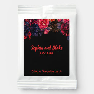 Black and Red Gothic Floral Margarita Drink Mix