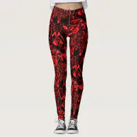 Black and Red 'Soiree Gothic' Leggings by Punk Rave • the dark store™