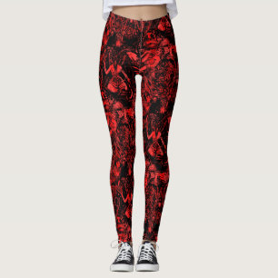 Black and Red Gothic Victorian Baphomet Goth Leggings