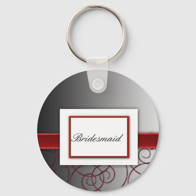 Black  and red graduated wedding set keychain (Front)