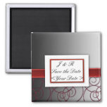 Black  And Red Graduated Wedding Set Magnet at Zazzle