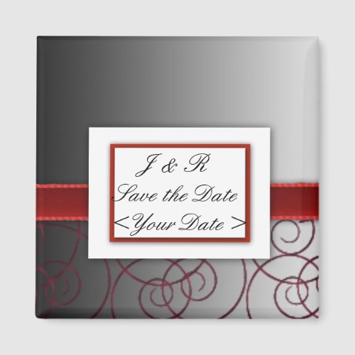 Black  and red graduated wedding set magnet