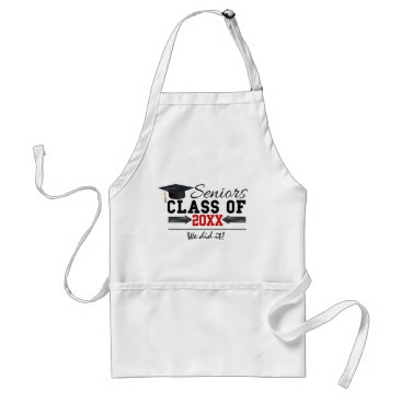 Black and Red Graduation Gear Adult Apron