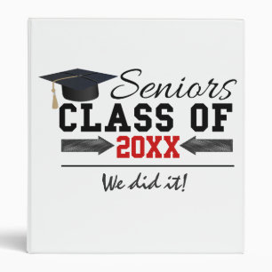 Black and Red Graduation Gear Binder