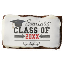 Black and Red Graduation Gear Brownie