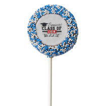 Black and Red Graduation Gear Chocolate Dipped Oreo Pop