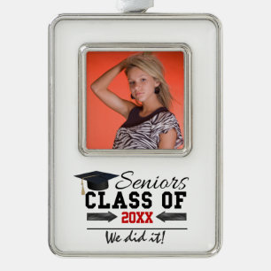 Black and Red Graduation Gear Christmas Ornament