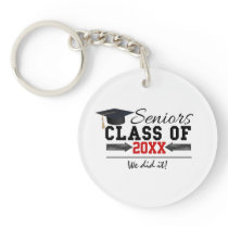 Black and Red Graduation Gear Keychain