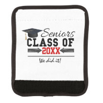 Black and Red Graduation Gear Luggage Handle Wrap