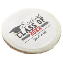 Black and Red Graduation Gear Sugar Cookie