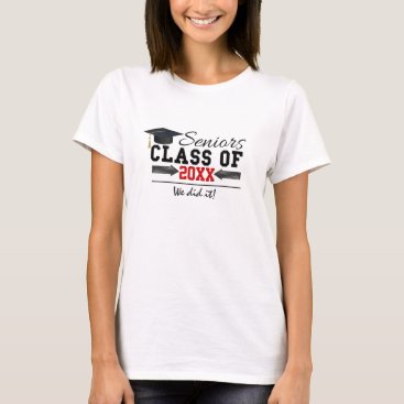 Black and Red Graduation Gear T-Shirt