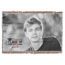 Black and Red Graduation Gear Throw Blanket