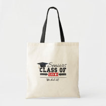Black and Red Graduation Gear Tote Bag