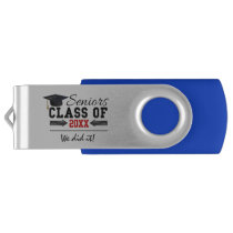 Black and Red Graduation Gear USB Flash Drive
