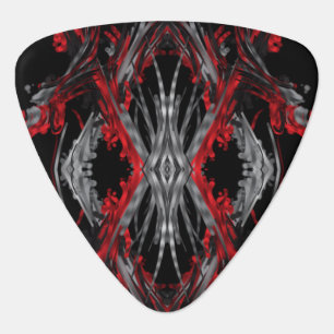 Black and red guitar pick