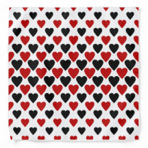 Black and Red Hearts Bandanas