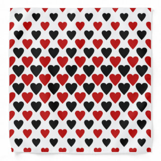 Black and Red Hearts Bandanas