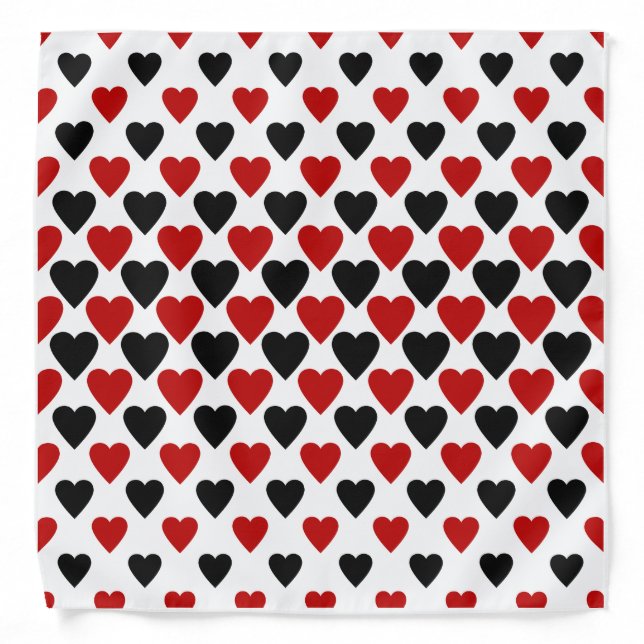 Black and Red Hearts Bandanas (Front)