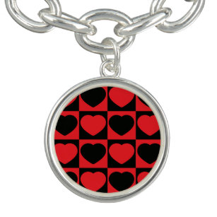 black and red hearts bracelet