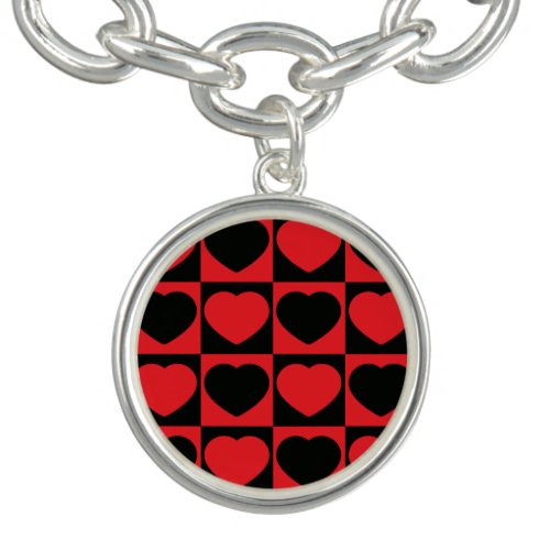 black and red hearts bracelet