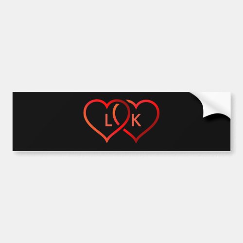 Black And Red Hearts Bumper Sticker