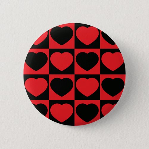 black and red hearts button