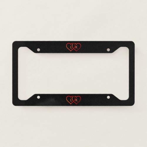 Black And Red Hearts License Plate Frame