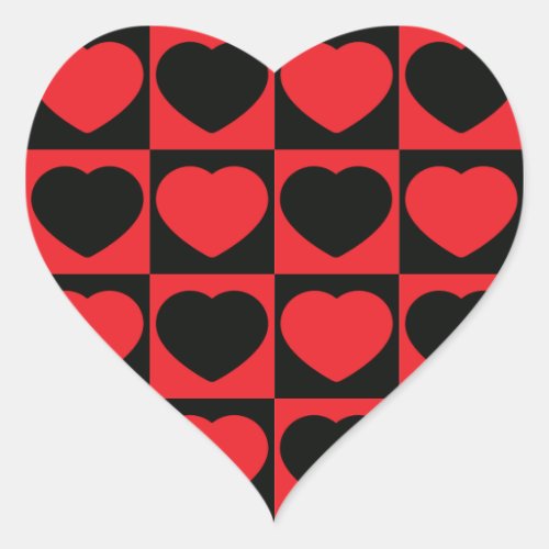 black and red hearts stickers