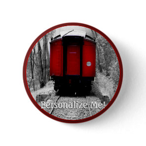 Black and Red Heritage Railroad Train Button