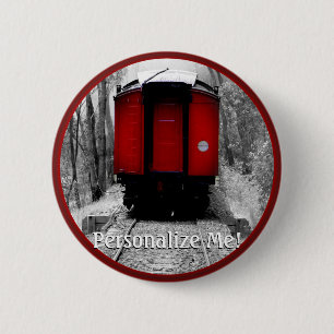 Black and Red Heritage Railroad Train Button
