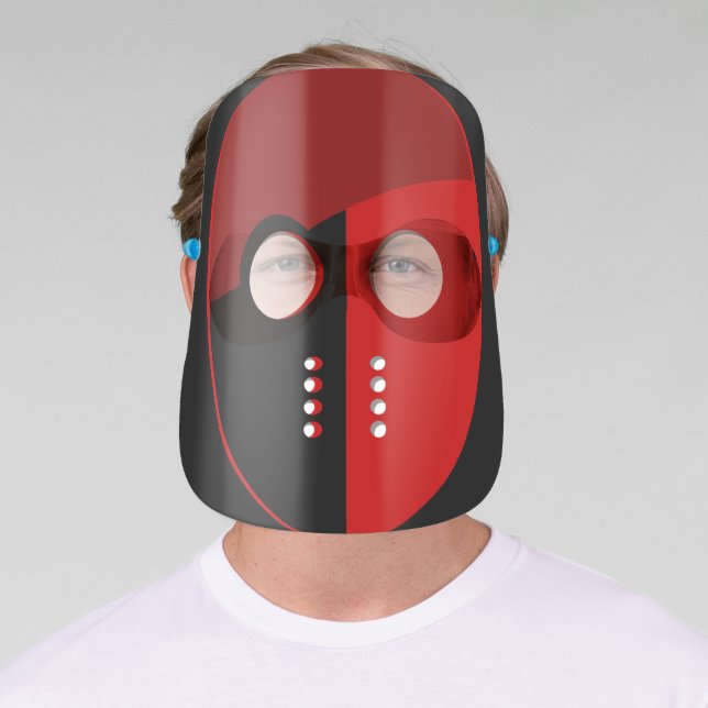 Black and Red Hockey Goalie Face Shield (Insitu)
