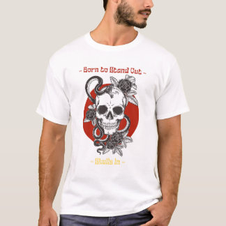 Black and Red Illustration Skull Pop Culture T-Shirt
