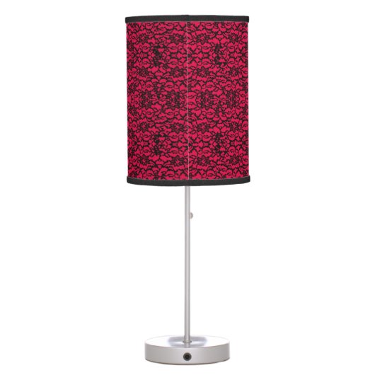 Black and Red Lace Gothic Style Lamp (Back)