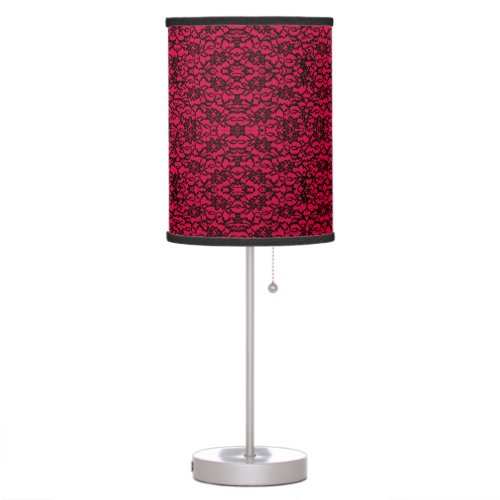 Black and Red Lace Gothic Style Lamp