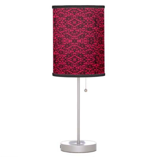 Black and Red Lace Gothic Style Lamp (Left)