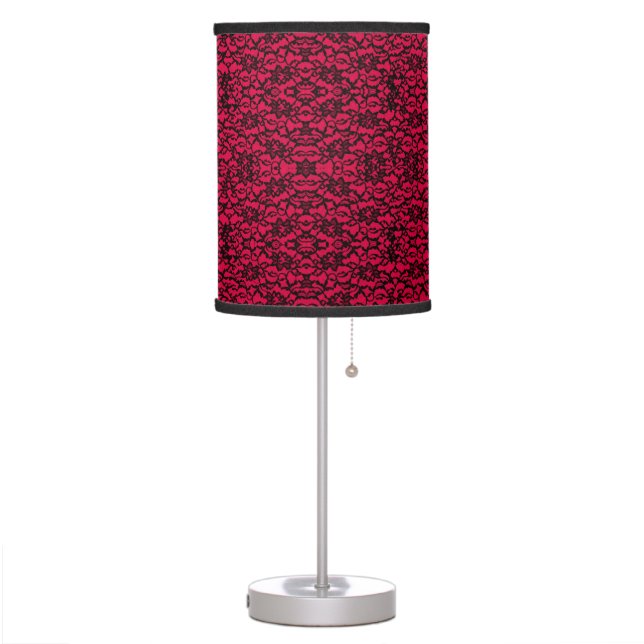Black and Red Lace Gothic Style Lamp (Left)